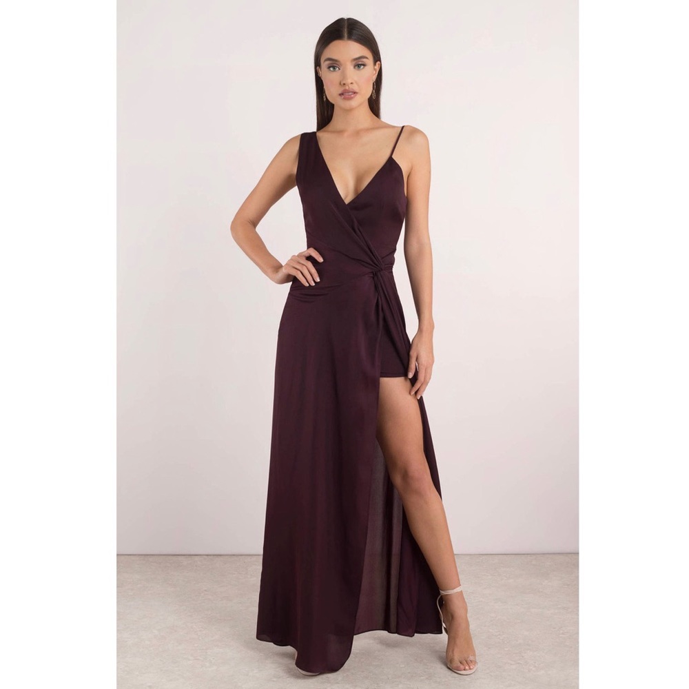 Tobi Krystal Merlot Maxi Dress